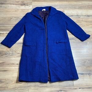 Womens Vintage 50s/60s Textured Blue Especially Hand Made by Grandma Trench Coat